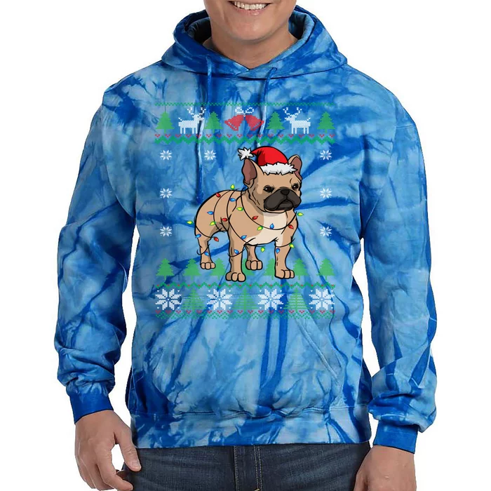 Frenchie Santa Claus Cute French Bulldog Ugly Christmas Gift Tie Dye Hoodie