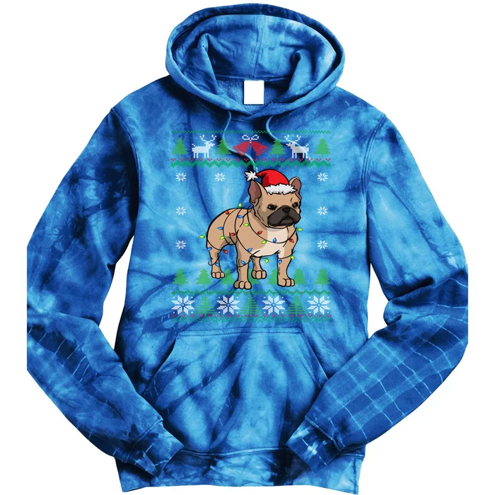 Frenchie Santa Claus Cute French Bulldog Ugly Christmas Gift Tie Dye Hoodie