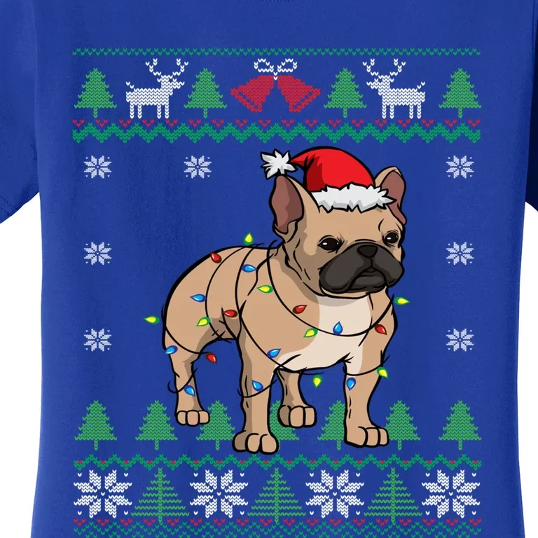 Frenchie Santa Claus Cute French Bulldog Ugly Christmas Gift Women's T-Shirt