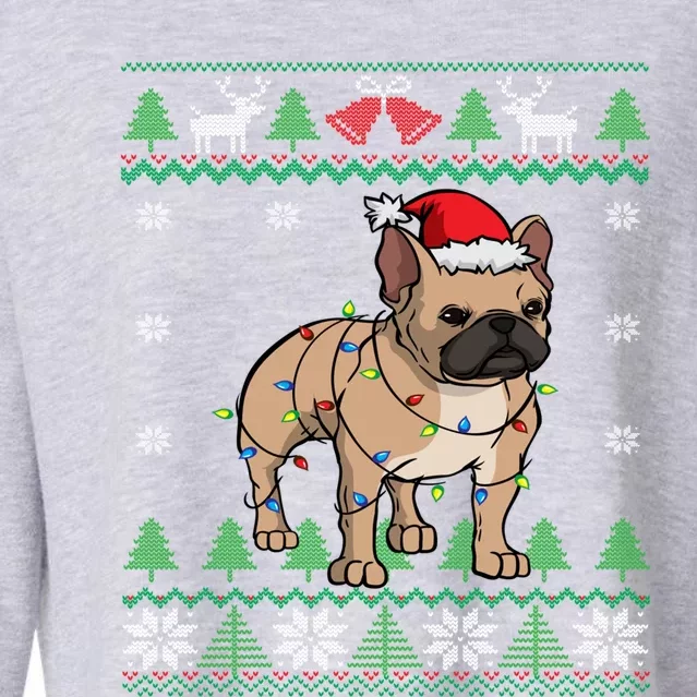 Frenchie Santa Claus Cute French Bulldog Ugly Christmas Gift Cropped Pullover Crew