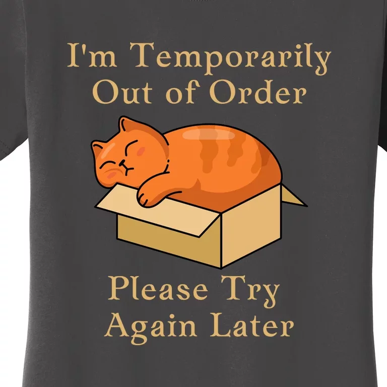 Funny Sleepy Cat Temporarily Out Of Order Women's T-Shirt