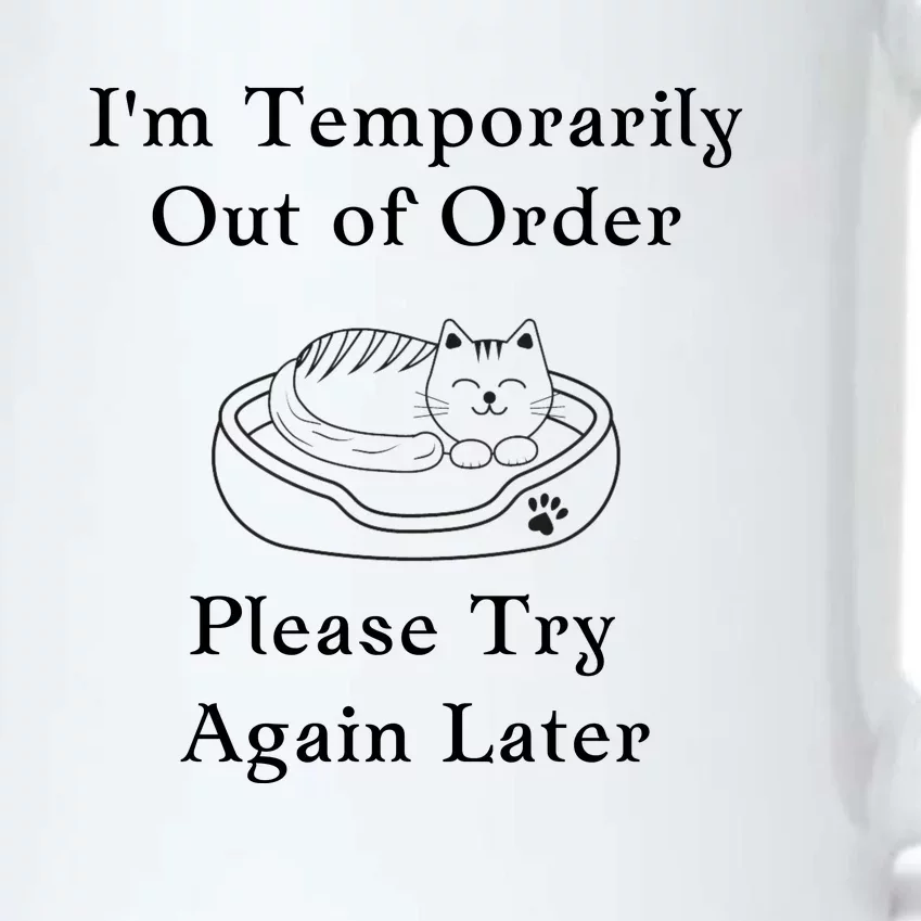 Funny Sleepy Cat Temporarily Out Of Order Black Color Changing Mug