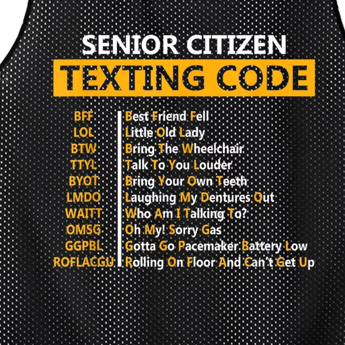 Funny Senior Citizens Texting Code Fathers Day For Grandpa Mesh Reversible Basketball Jersey Tank