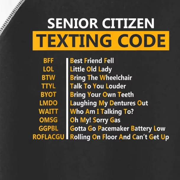 Funny Senior Citizens Texting Code Fathers Day For Grandpa Toddler Fine Jersey T-Shirt