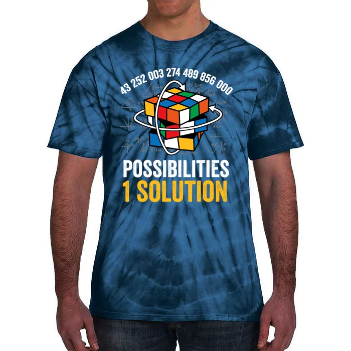 Funny Speed Cubing Puzzle Cuber Math One Solution Tie-Dye T-Shirt