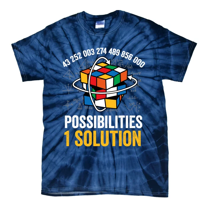 Funny Speed Cubing Puzzle Cuber Math One Solution Tie-Dye T-Shirt