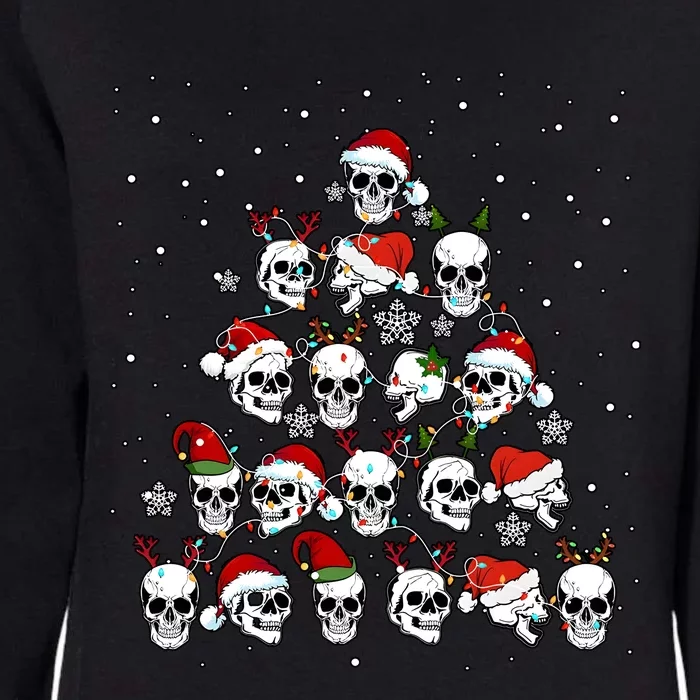 Funny Skull Christmas Tree Holiday Season Womens California Wash Sweatshirt