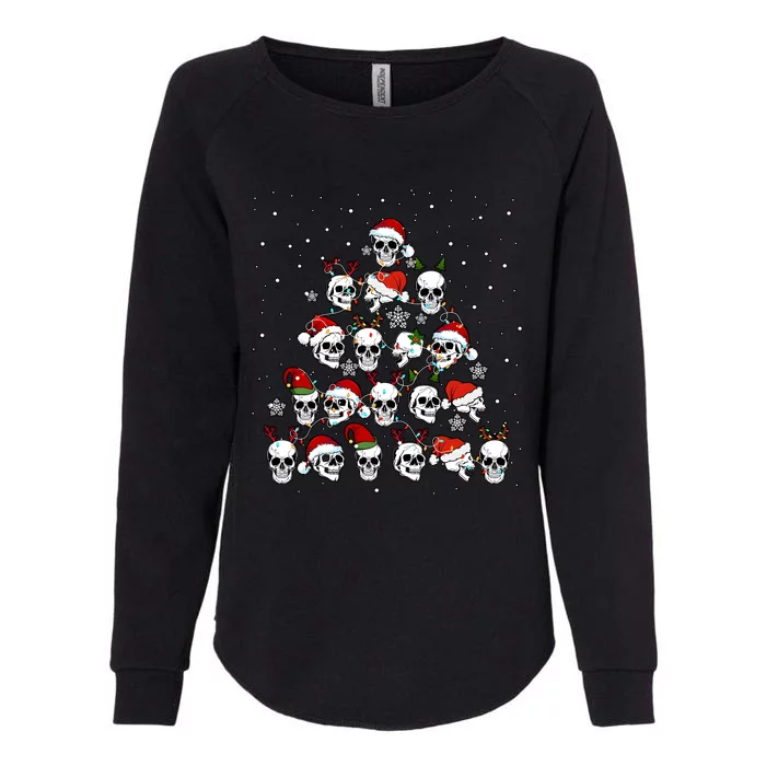 Funny Skull Christmas Tree Holiday Season Womens California Wash Sweatshirt