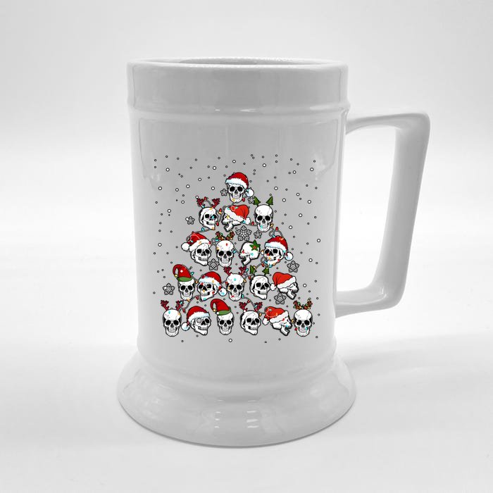 Funny Skull Christmas Tree Holiday Season Front & Back Beer Stein