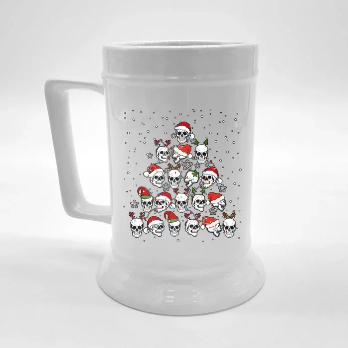 Funny Skull Christmas Tree Holiday Season Front & Back Beer Stein