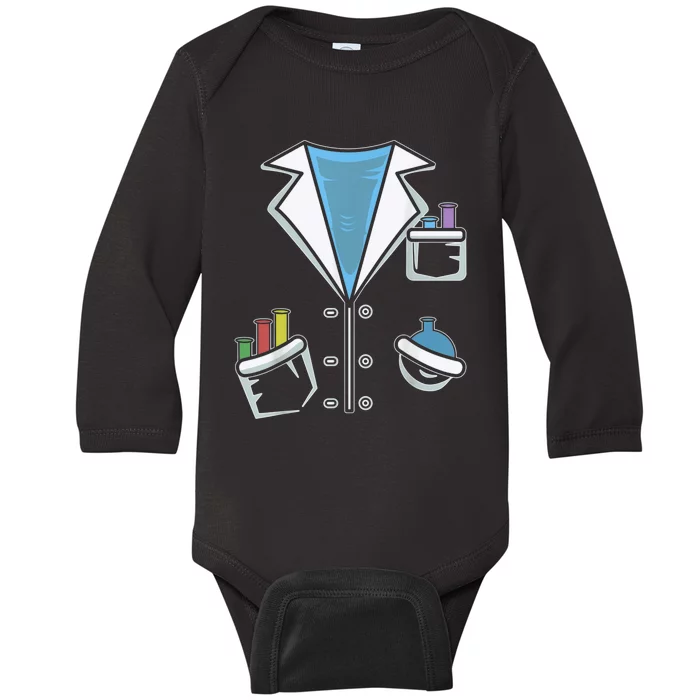 Funny Scientist Costume Chemist Science Halloween Baby Long Sleeve Bodysuit