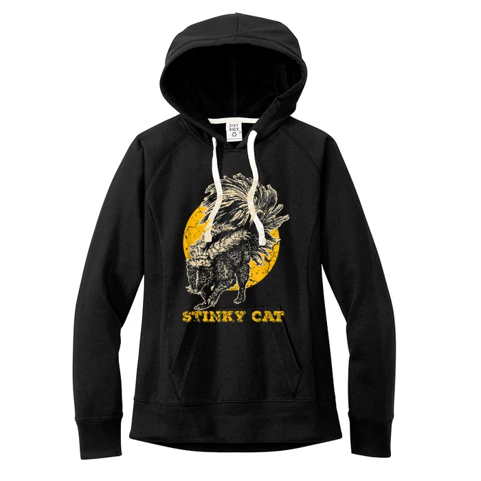 Funny Skunk Cat Women's Fleece Hoodie