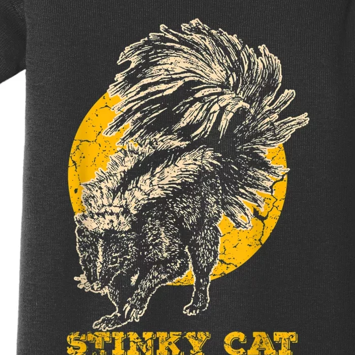 Funny Skunk Cat Baby Bodysuit