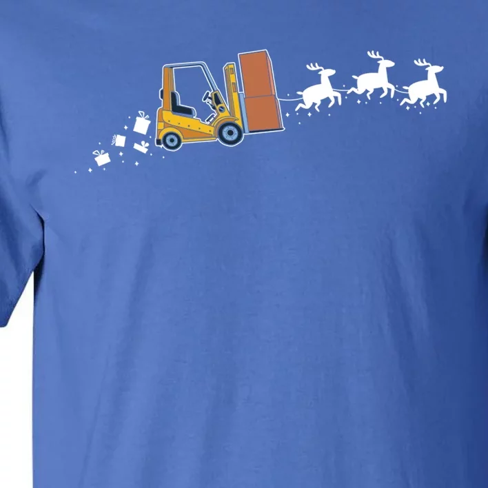 Forklift Santa Christmas Sleigh Funny Forklift Xmas Gift Tall T-Shirt