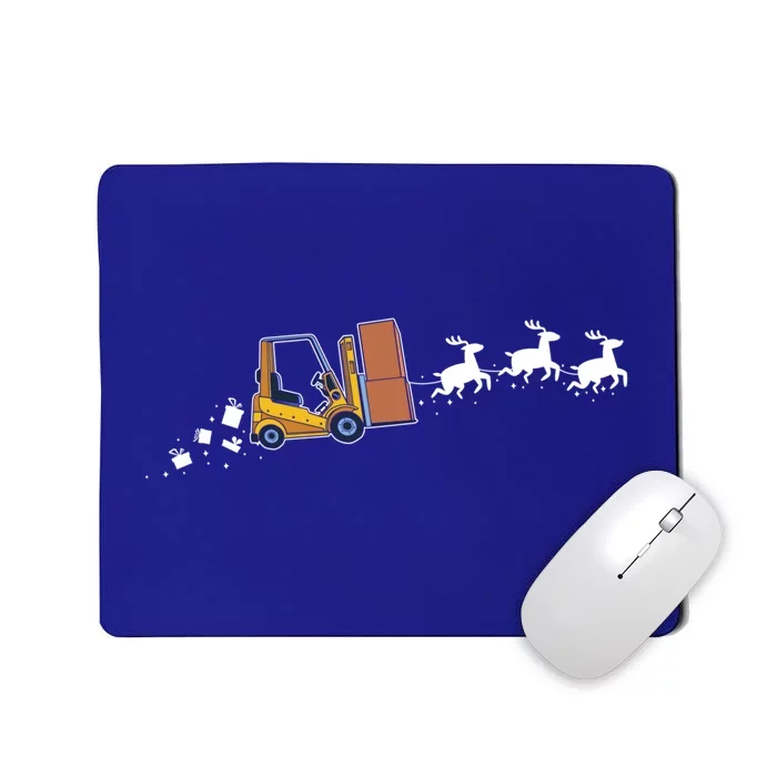 Forklift Santa Christmas Sleigh Funny Forklift Xmas Gift Mousepad