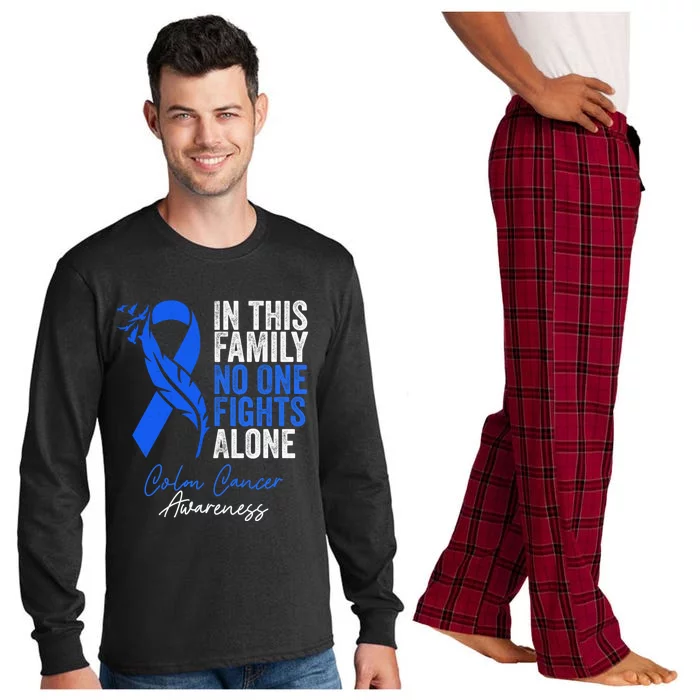 Family Support Colorectal Colonoscopy Colon Cancer Awareness Long Sleeve Pajama Set