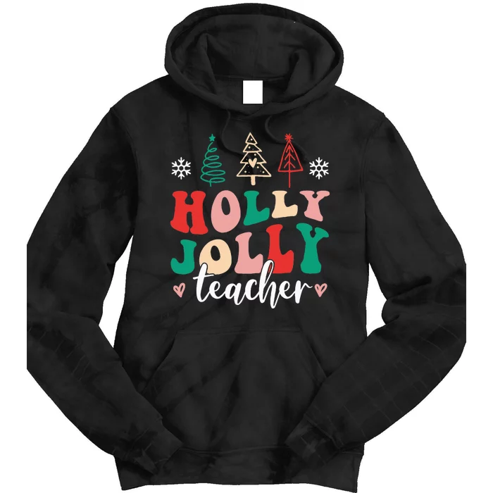 Festive Santa Christmas Teacher Humor Xmas Tie Dye Hoodie