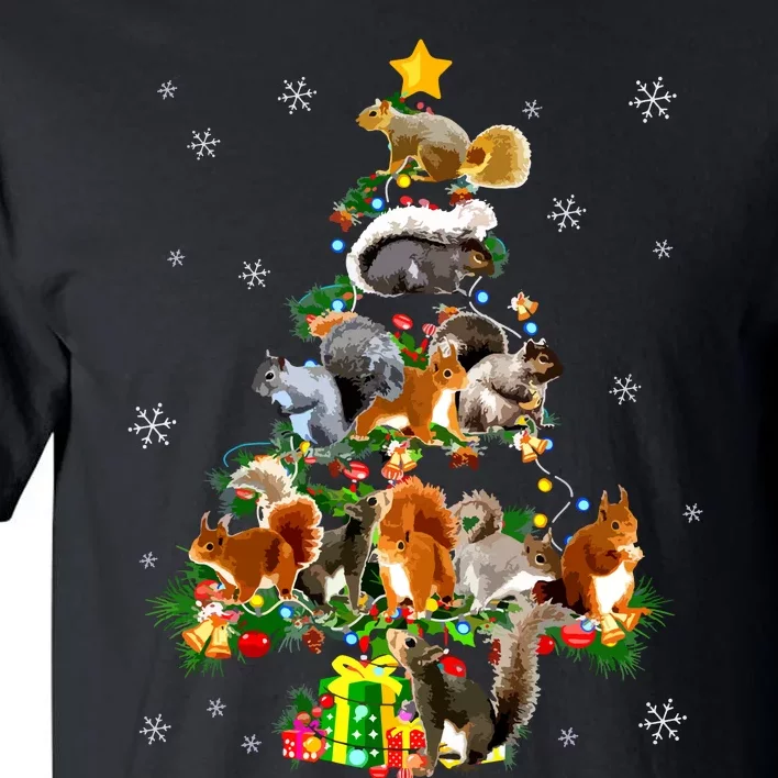 Funny Squirrel Christmas Tree Squirrel Lover Xmas Gifts Tall T-Shirt