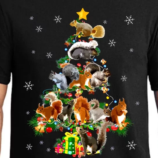 Funny Squirrel Christmas Tree Squirrel Lover Xmas Gifts Pajama Set