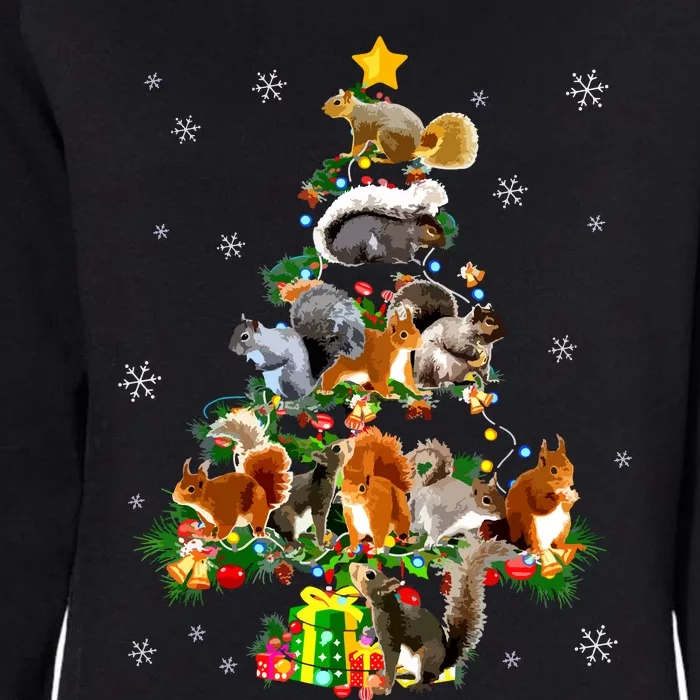 Funny Squirrel Christmas Tree Squirrel Lover Xmas Gifts Womens California Wash Sweatshirt