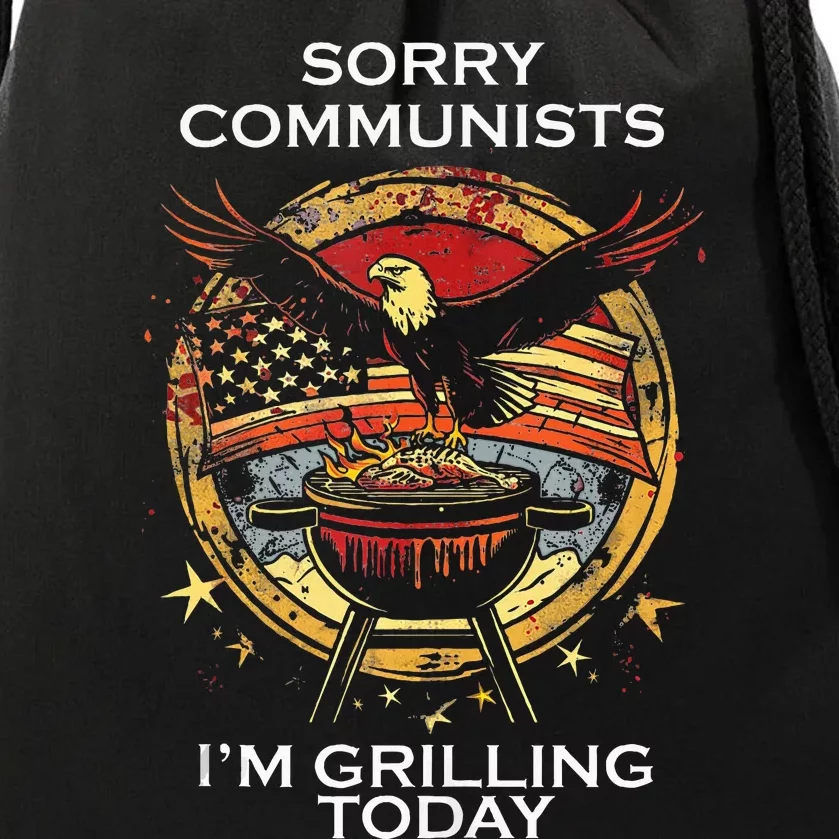 Funny Sorry Communists IM Grilling Today Drawstring Bag