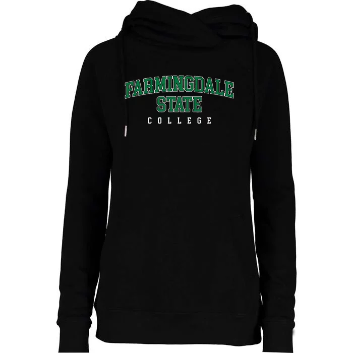 Farmingdale State College Retro Womens Funnel Neck Pullover Hood