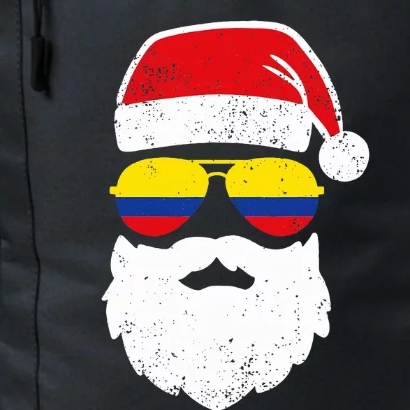 Funny Santa Claus Face Sunglasses Colombia Flag Colombian Daily Commute Backpack