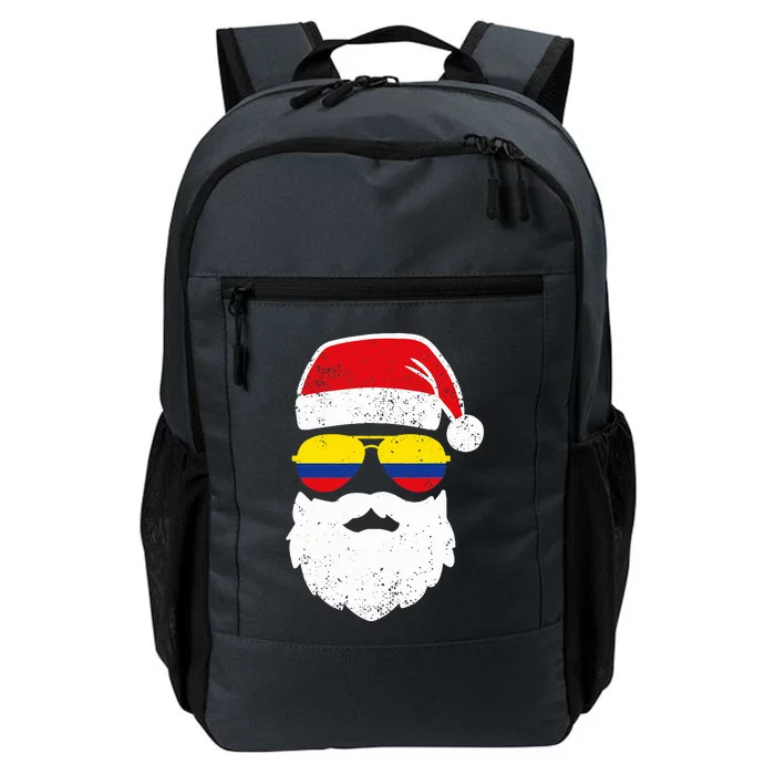 Funny Santa Claus Face Sunglasses Colombia Flag Colombian Daily Commute Backpack