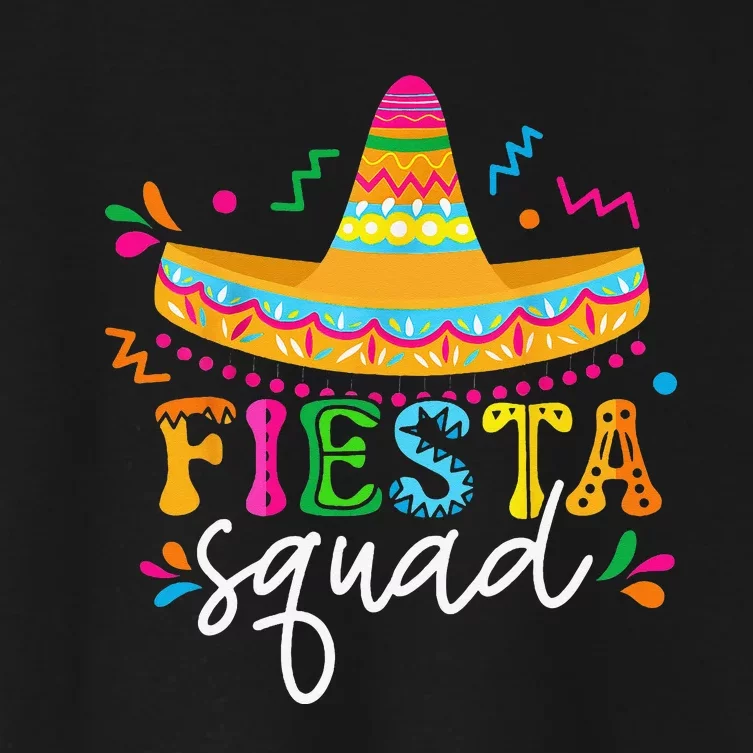 Fiesta Squad Cinco De Mayo Mexican Sombrero Group Family Women's Crop Top Tee