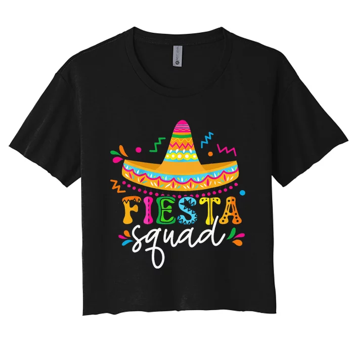 Fiesta Squad Cinco De Mayo Mexican Sombrero Group Family Women's Crop Top Tee