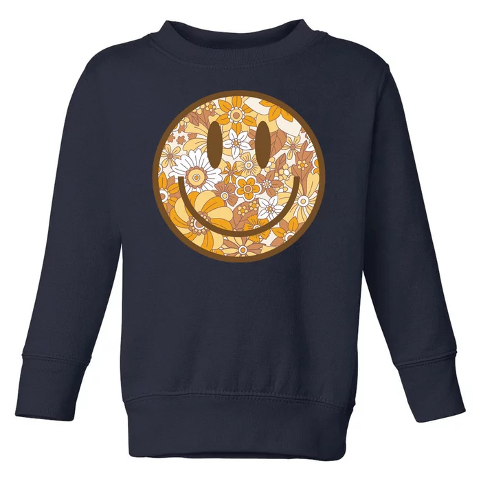 Floral Smiley Cute Gift Toddler Sweatshirt