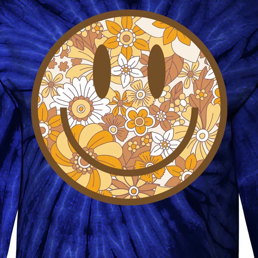 Floral Smiley Cute Gift Tie-Dye Long Sleeve Shirt