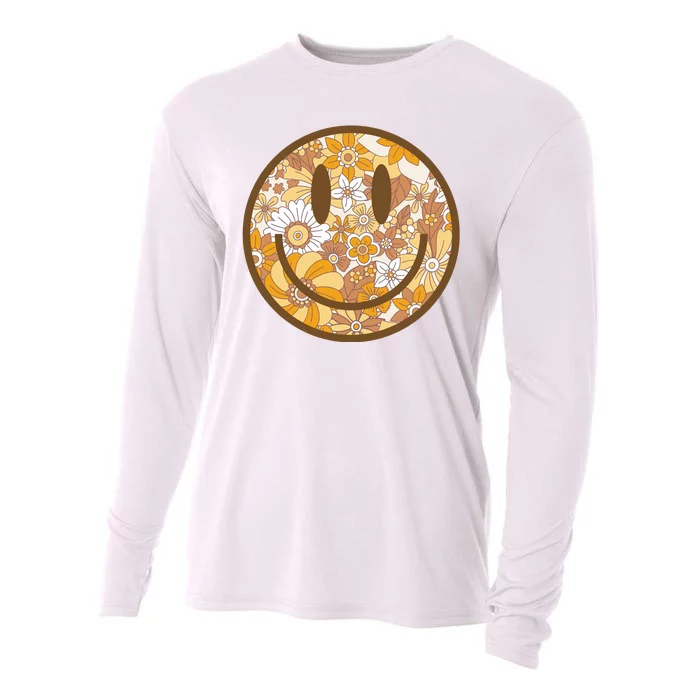 Floral Smiley Cute Gift Cooling Performance Long Sleeve Crew