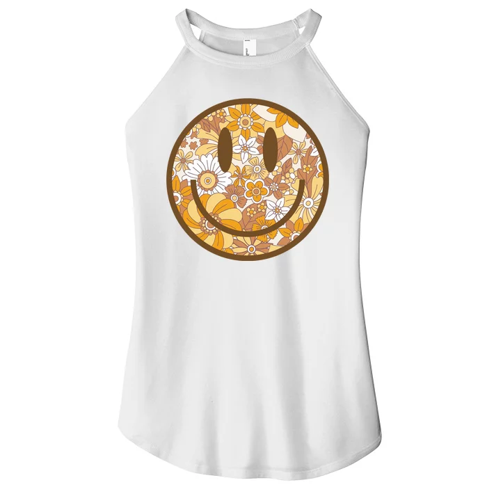 Floral Smiley Cute Gift Women’s Perfect Tri Rocker Tank