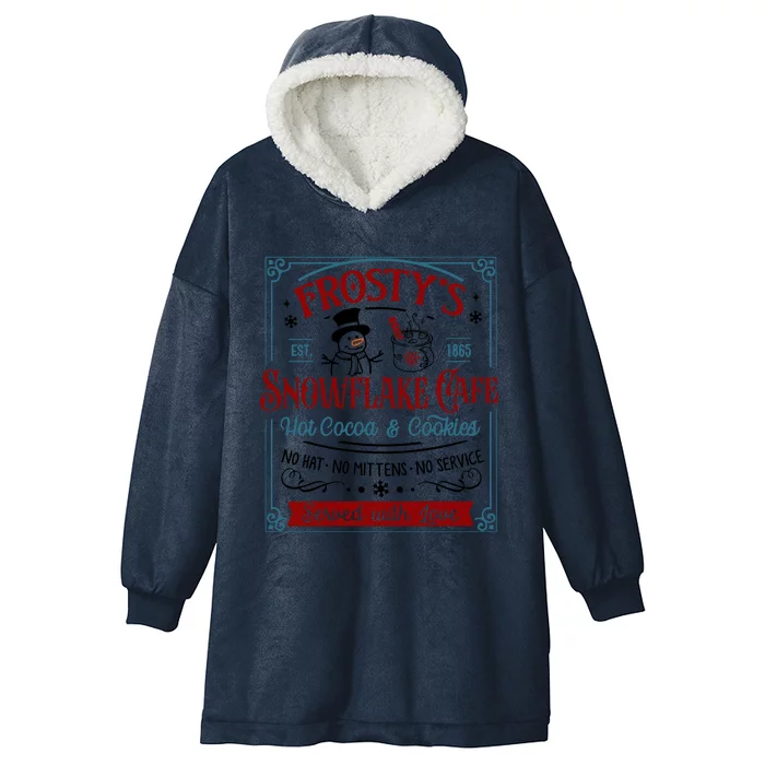 FrostyS Snowflake Coffee Christmas Vibes Hooded Wearable Blanket