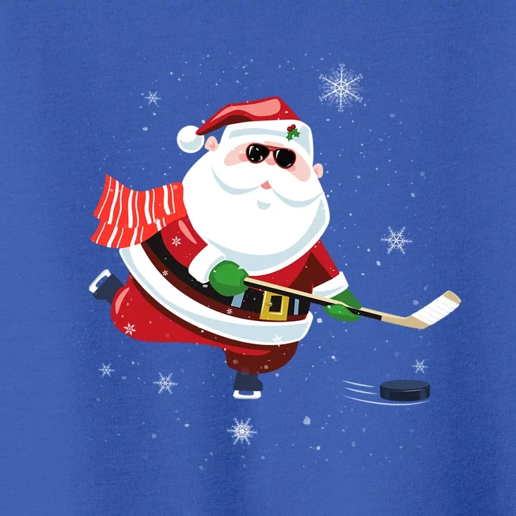 Funny Santa Claus Christmas Ice Hockey Sports Player Lover Cute Gift Toddler T-Shirt