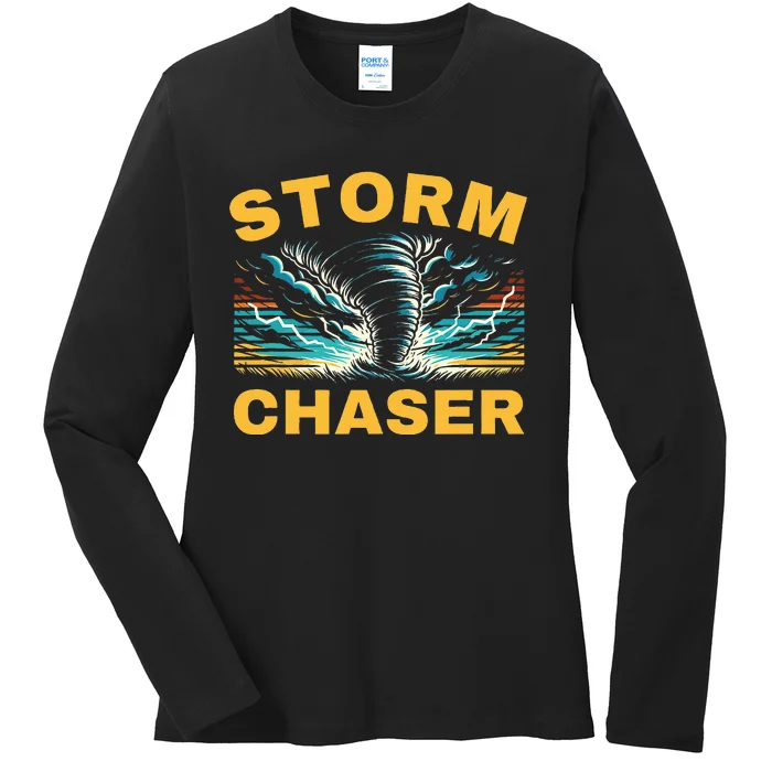 Future Storm Chaser Storm Chasing Tornado Meteorology Ladies Long Sleeve Shirt