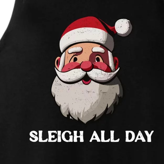 Funny Santa Christmas Sleigh All Day Pun Funny Gift Ladies Tri-Blend Wicking Tank