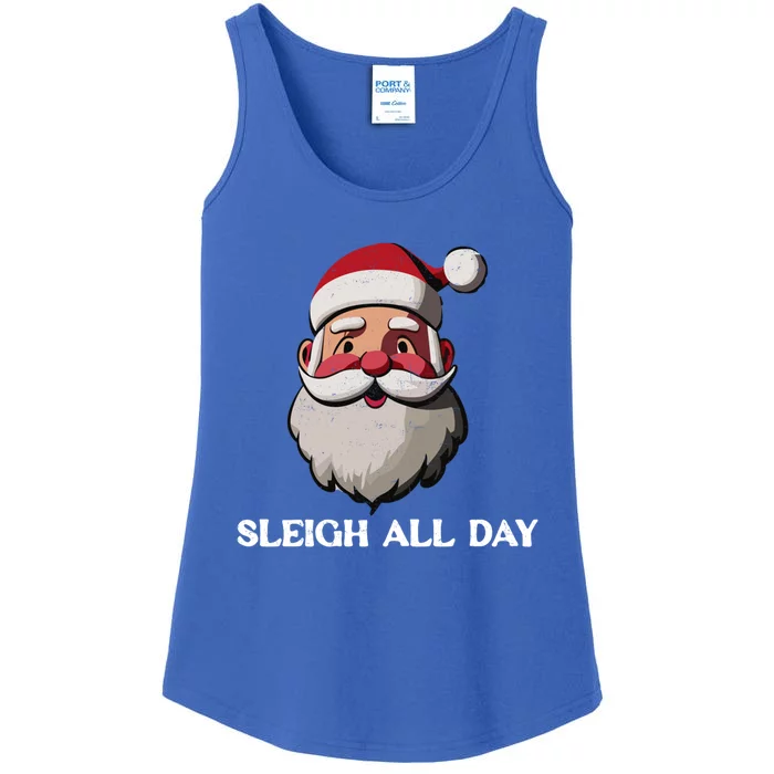 Funny Santa Christmas Sleigh All Day Pun Funny Gift Ladies Essential Tank