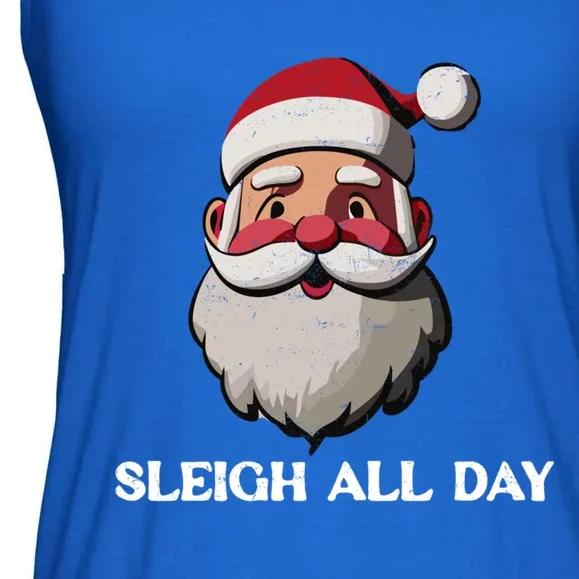 Funny Santa Christmas Sleigh All Day Pun Funny Gift Ladies Essential Flowy Tank