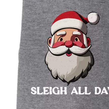 Funny Santa Christmas Sleigh All Day Pun Funny Gift Doggie 3-End Fleece Hoodie