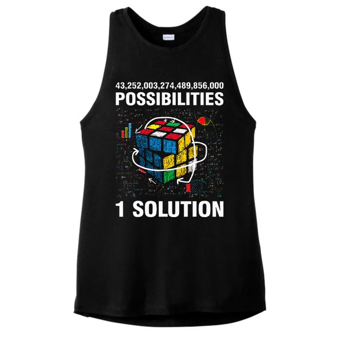 Funny Speed Cubing One Solution Math Lovers Ladies Tri-Blend Wicking Tank