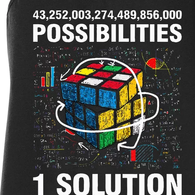 Funny Speed Cubing One Solution Math Lovers Women's Racerback Tank