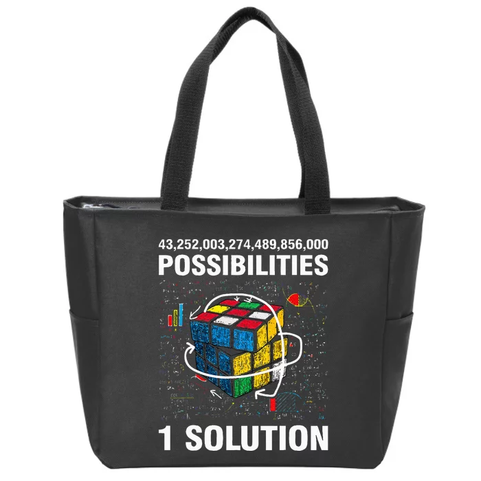 Funny Speed Cubing One Solution Math Lovers Zip Tote Bag