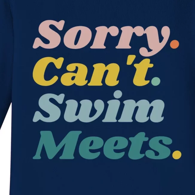 Funny Sorry Can't Swim Meets Bye Swimming Baby Long Sleeve Bodysuit