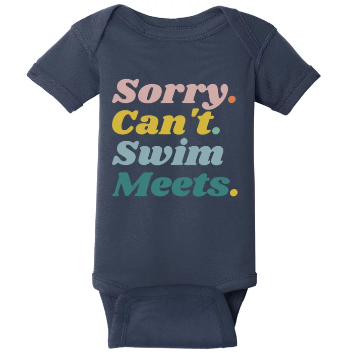 Funny Sorry Can't Swim Meets Bye Swimming Baby Bodysuit