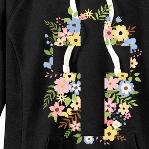 Floral Spring Cross Christianity Women's Fleece Hoodie