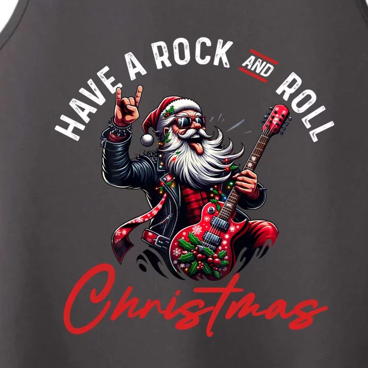 Funny Santa Claus Guitar Player Have A Rock And Roll Christmas Gift Performance Tank