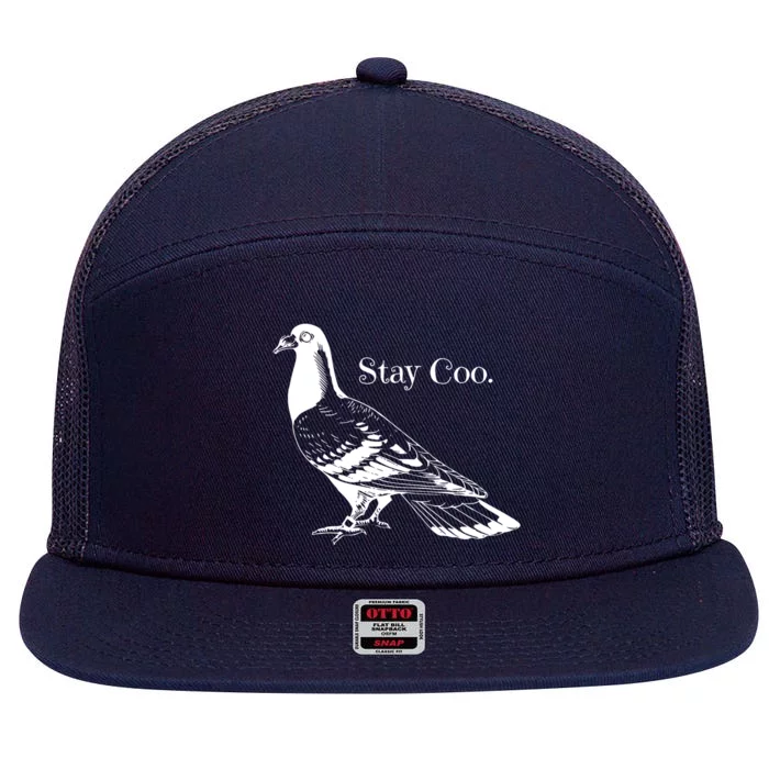 Funny Stay Coo 7 Panel Mesh Trucker Snapback Hat