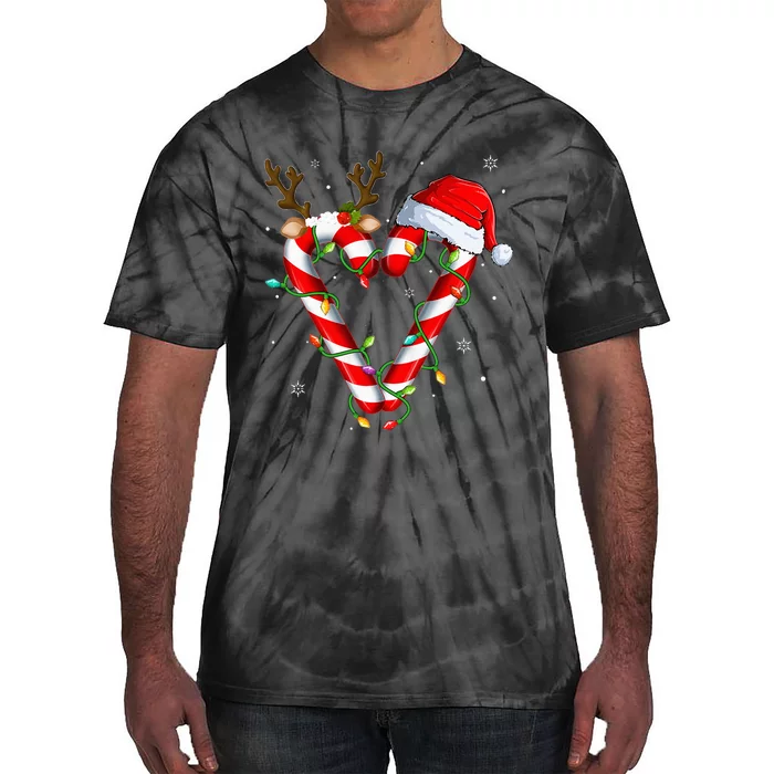 Festive Santa Claus Christmas Lights Decoration Tie-Dye T-Shirt